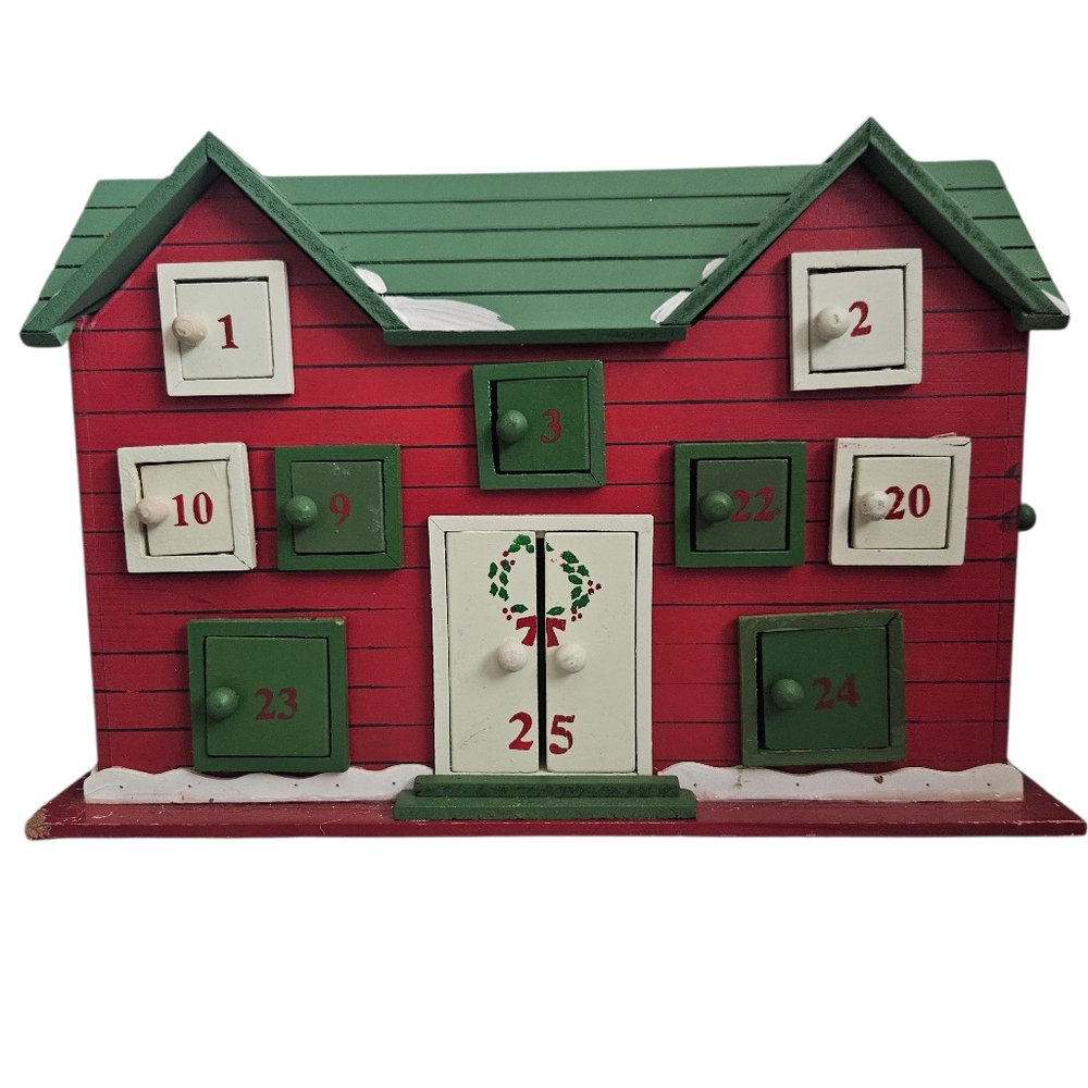 Vintage Wooden‎ Christmas Advent Calender House